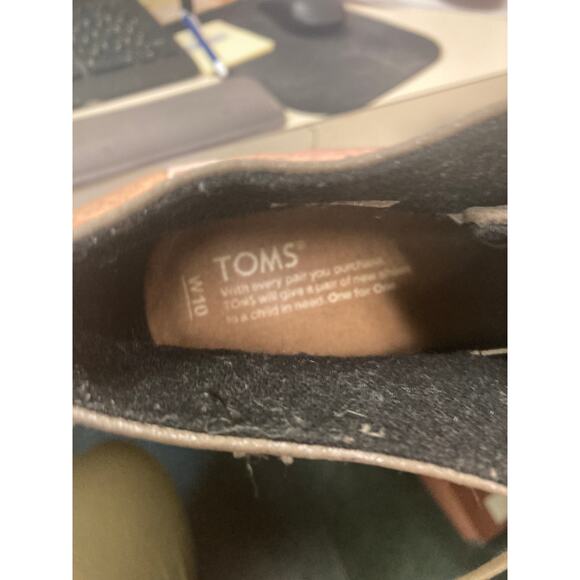 Toms‎ Kala Metallic Taupe Lace Up Chukka Wedge Booties Size 10 - Picture 8 of 9